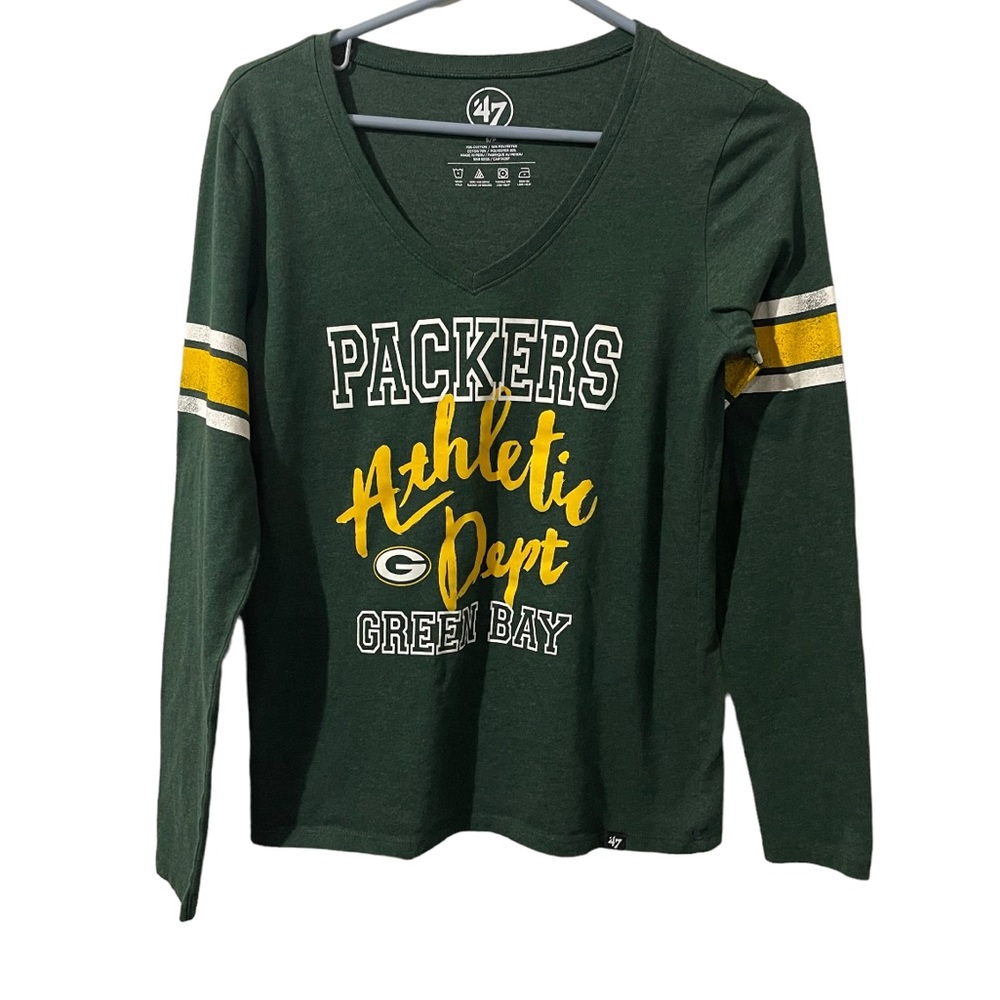 Green Bay Packers Shirt Women Small Green‎ NFL Football Athletic Lightweight Tee